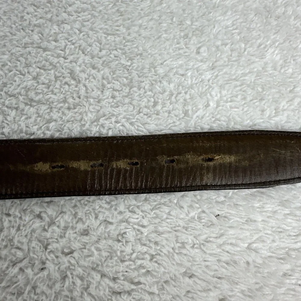 Buxton Genuine‎ Leather Textured Belt Men 36 Brown Imported Rangoon Buffalo 2390